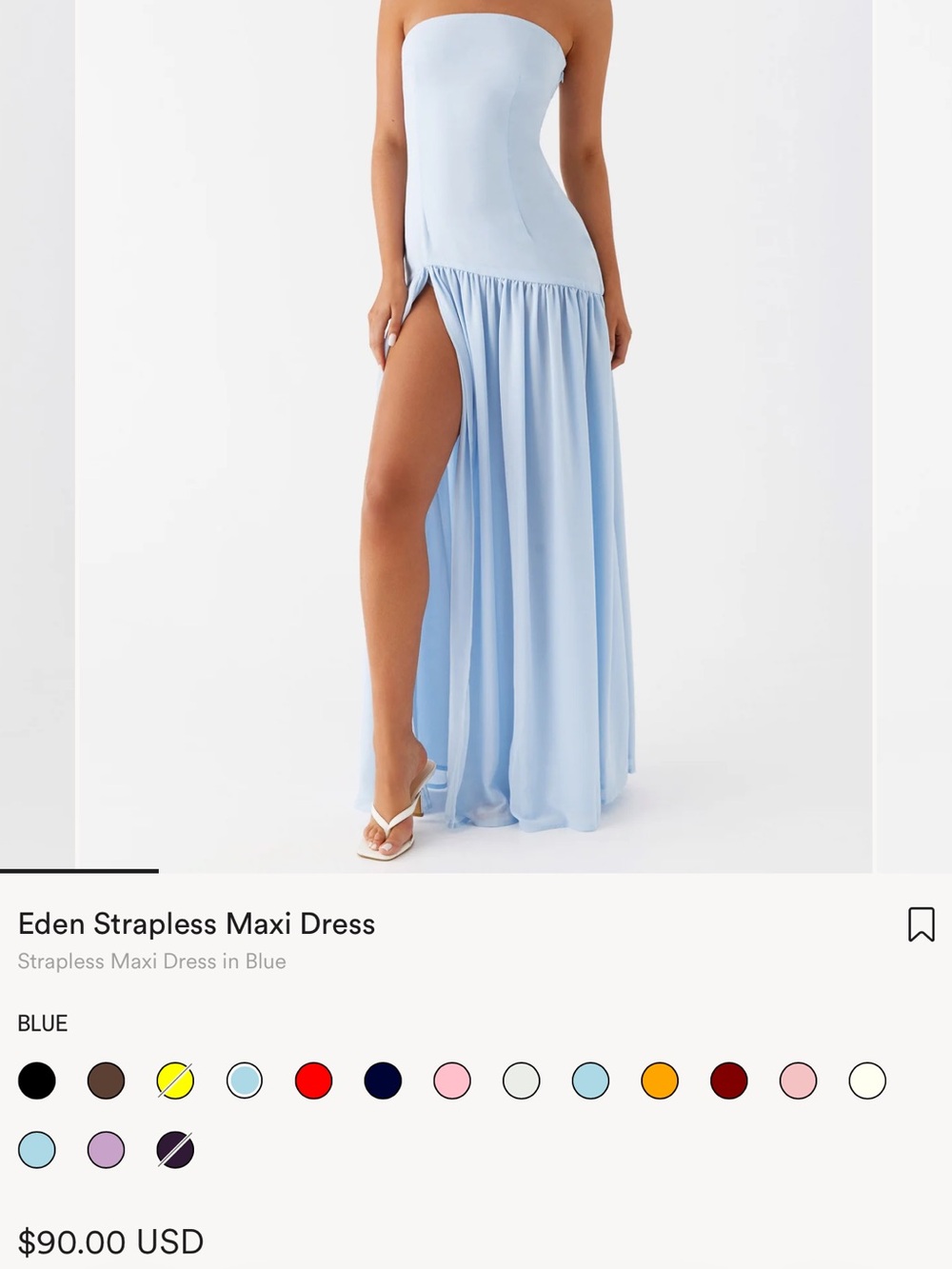 PEPPERMAYO Eden Strapless Maxi Dress - Blue - NEVER WORN